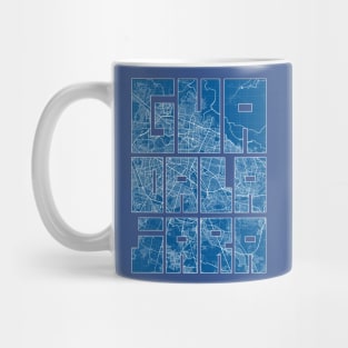 Guadalajara, Mexico Map Typography - Blueprint Mug